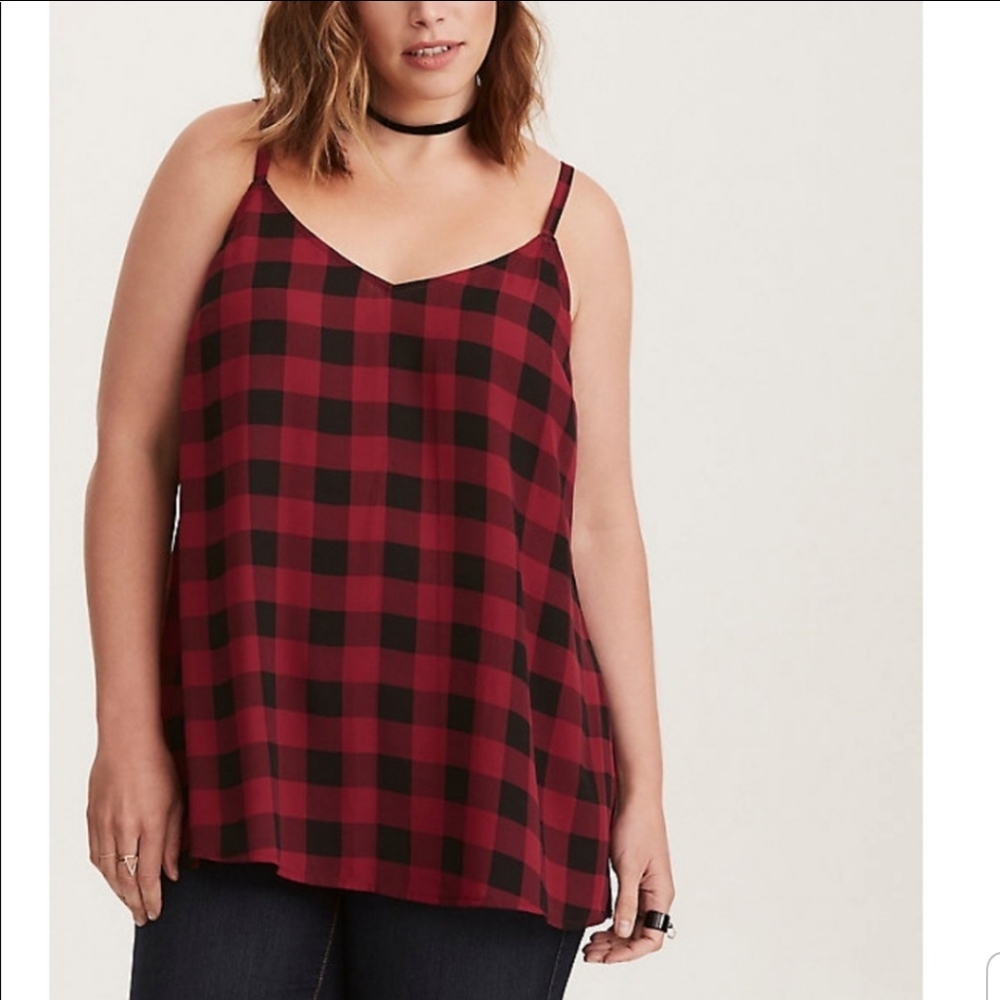 Torrid Red and Black Plaid Cami